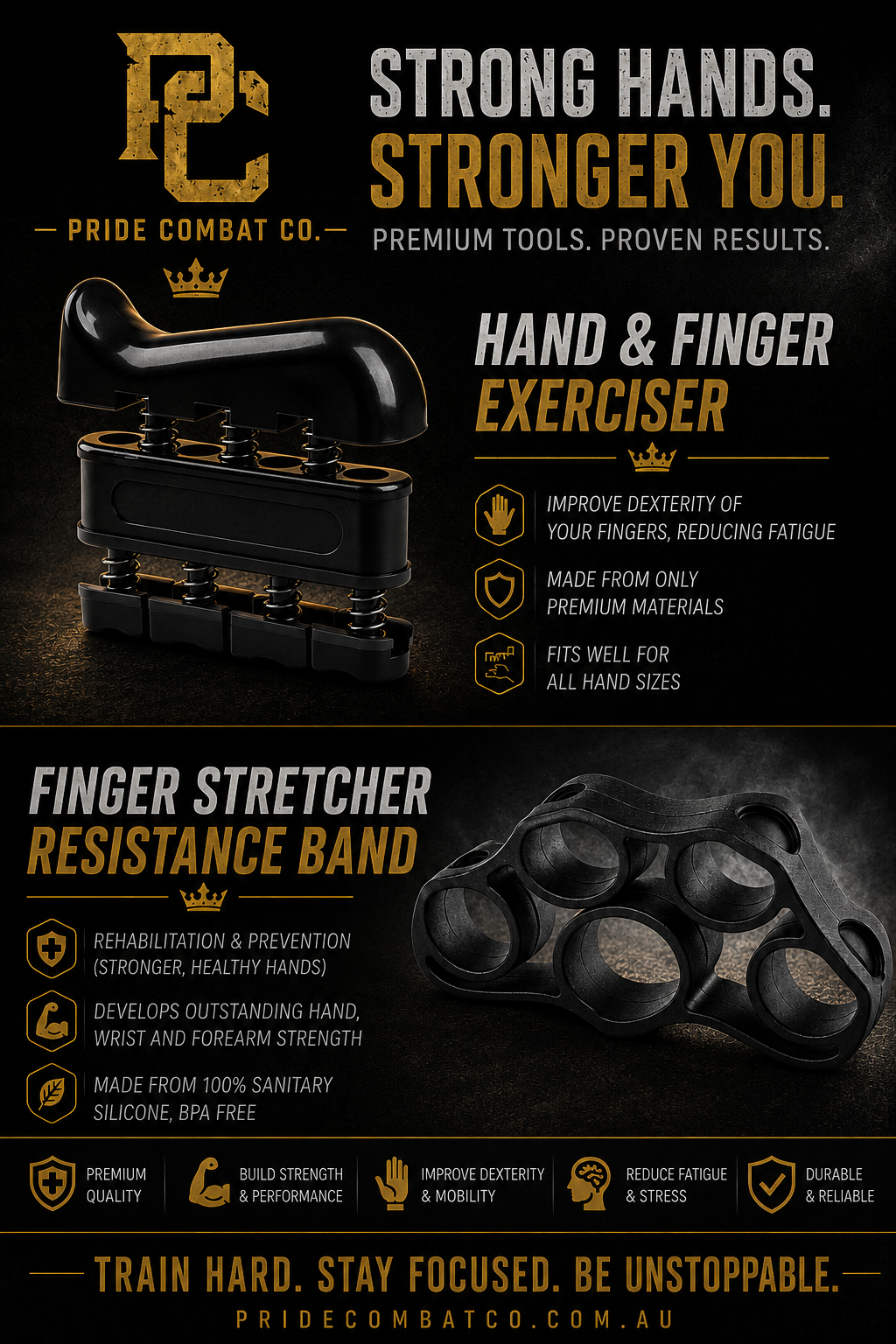 Pride Combat Co. 5 Piece Grip Strength Training Set